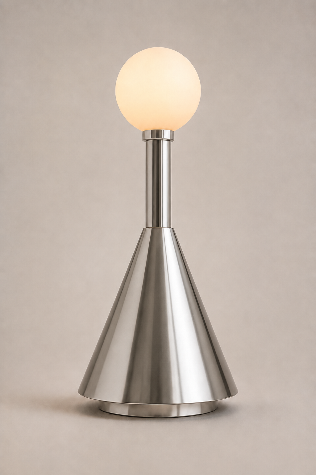 Poppi Longneck Polished Stainless portable light, Call Me Anthony design.