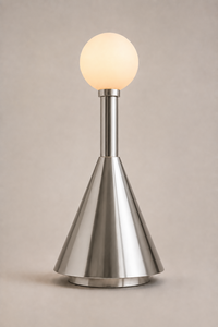 Poppi Longneck Polished Stainless portable light, Call Me Anthony design.